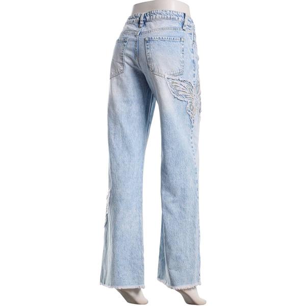Juniors YMI® High Rise Wide Leg Jeans w/ Butterfly Applique