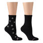 Womens Dr. Motion 2pk. Mini Daisy Rib Mid Crew Socks - image 1