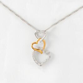 Marsala 1/10ctw. Diamond Accent Graduated Heart Necklace