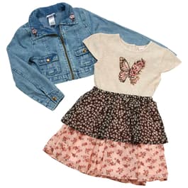 Girls &#40;7-12&#41; Little Lass&#40;R&#41; 2pc. Denim Jacket & Mixed Media Dress