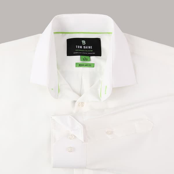 Mens Tom Baine Regular Fit Textured Dress Shirt - Light Yellow