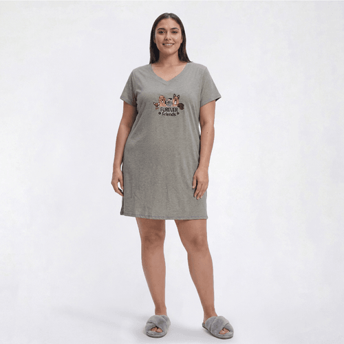 Plus Size Rene Rofe(R) Short Sleeve Furever Friends Nightshirt - image 
