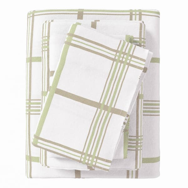 FreshFolds Belle Premium Plaid Cotton Flannel Sheet Set