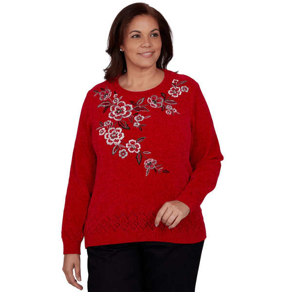 Plus Size Alfred Dunner Classics_F6 Embroidered Floral Textured - image 