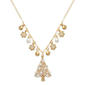 Gold-Tone And Pearl Charm Pendant Necklace - image 1