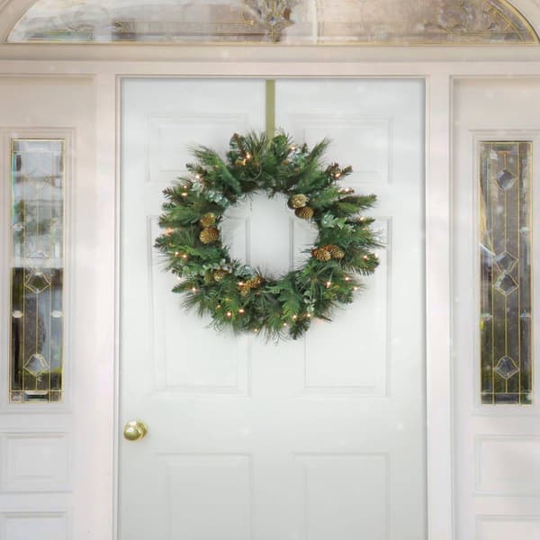 National Tree 24in. North Conway Wreath w/ 50 Clear Lights
