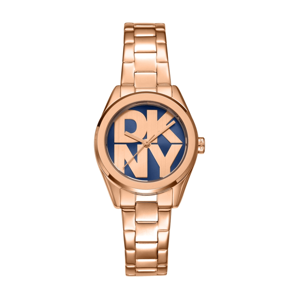 Womens DKNY Logo Blue Dial Rose Gold Watch Gift Set DK1L145M0085 - image 