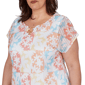 Plus Size Hearts of Palm Fun in the Sun Cap Sleeve Eyelet Blouse - image 4
