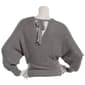 Juniors Derek Heart Shaker Balloon Sleeve Tie Back Wrap Sweater - image 2