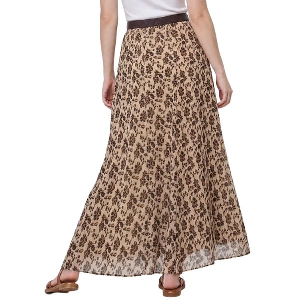 Womens NY Collection Belt Waist Chiffon Floral Maxi Skirt
