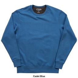 Mens North Hudson Suede Crew Neck Pieced Chest Sweatshirt