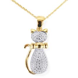 Accents by Gianni Argento Diamond Accent Cat Pendant Necklace