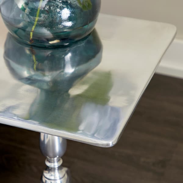 9th & Pike&#174; Silver Aluminum Tapered Accent Table