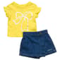 Toddler Girl Bebe 2pc. Bow Tee with Denim Skort - image 1