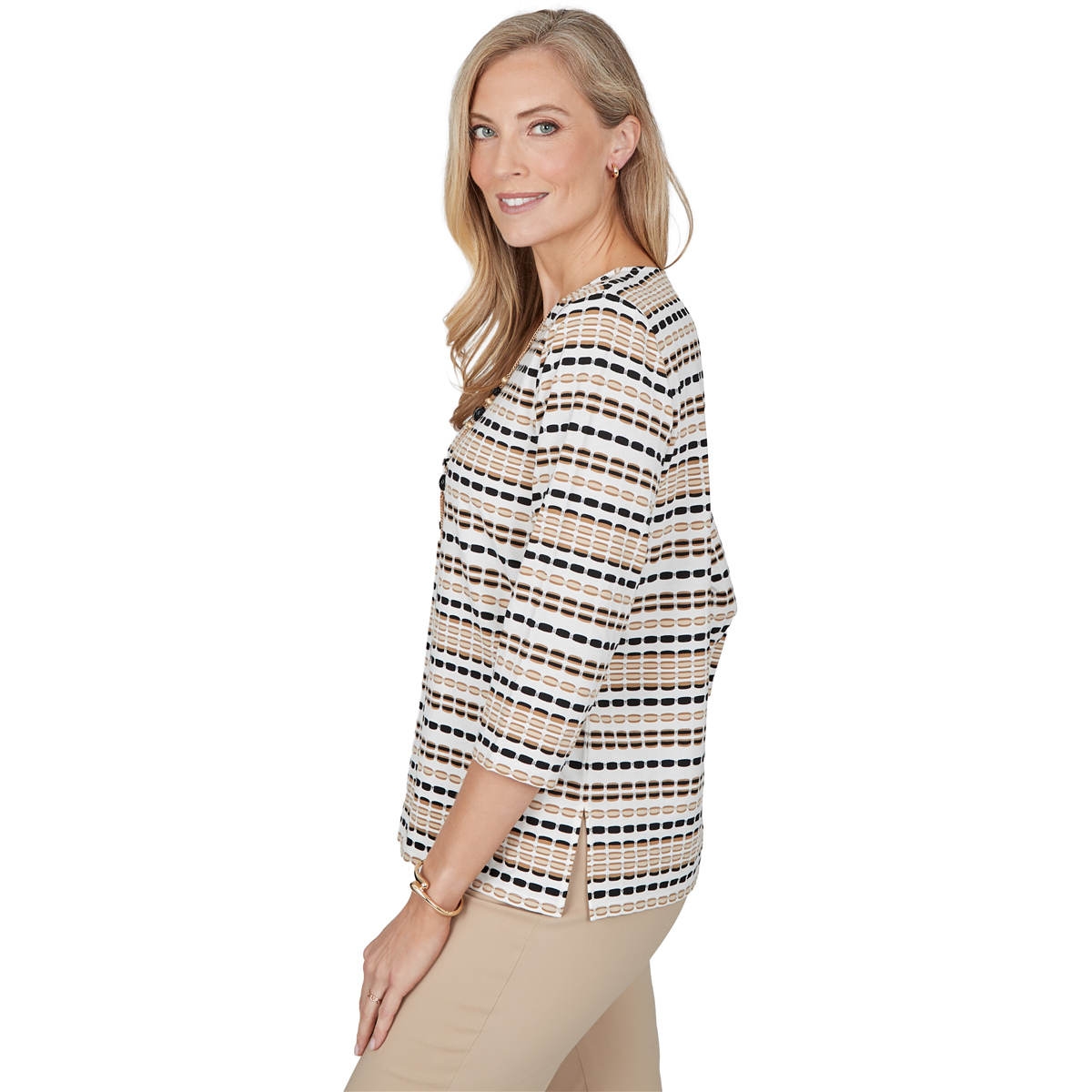 Womens Alfred Dunner Cityscape Biadere Stripe Blouse