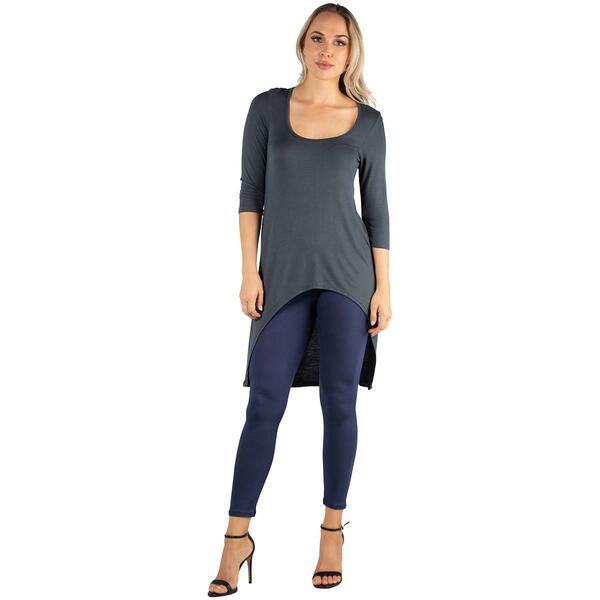 Womens 24/7 Comfort Apparel Long Sleeve High Low Hemline Tunic - image 