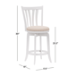 HH2 Home Savana White Wood Swivel Counter Height Stool - image 6