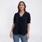 Womens Adrianna Papell Cascade Ruffle Mini Shuffle Dot Blouse - image 1