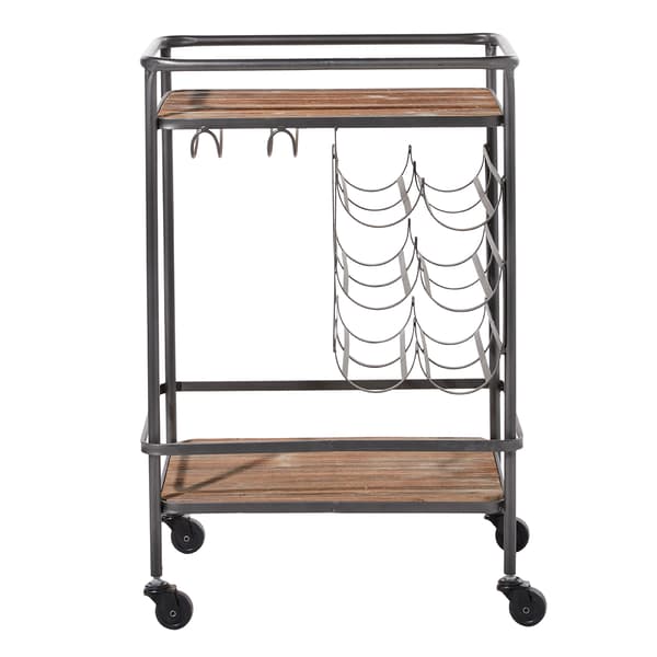 9th & Pike&#174; Chinese Fir And Metal Industrial Bar Cart