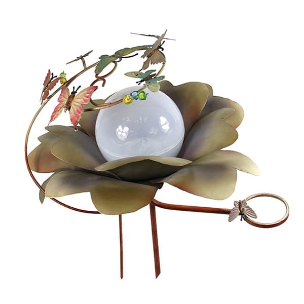 DAK 15in. LED Color Changing Solar Powered Flower Garden Stake - image 