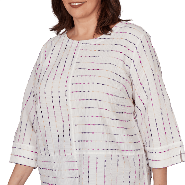 Plus Size Alfred Dunner Grand Bazaar Rainbow Stripe Blouse