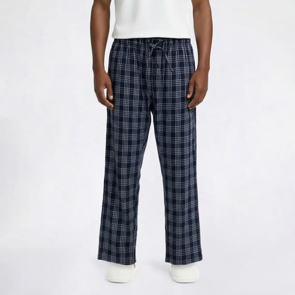 Mens Preswick & Moore(R) Flannel Plaid Pajama Pants - Navy/White