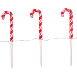 Brite Star LED Candy Cane Christmas Pathway Markers - Set of 3