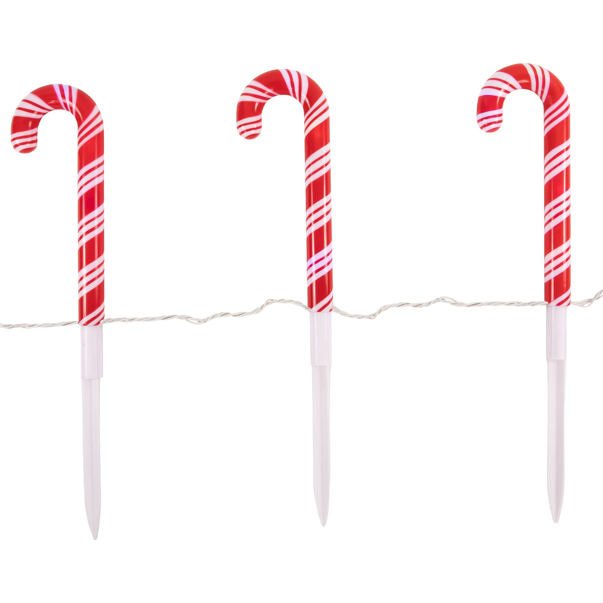 Brite Star LED Candy Cane Christmas Pathway Markers - Set of 3