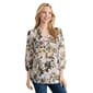 Womens Jones New York 3/4 Sleeve Floral Leaf Blouse - image 3