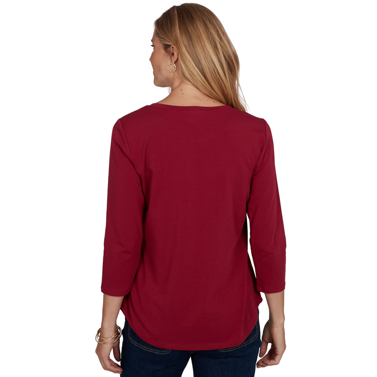 Petite Ruby Rd. Must Haves II 3/4 Sleeve Pawsitive Vibes Tee
