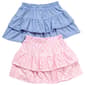 Girls (4-6x) One Step Up 2pk. Ruffle Daisy/Check & Solid Skorts - image 1
