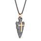 Mens Lynx Stainless Steel Arrow Head Cross Chain Pendant - image 2