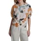 Womens DKNY Short Dolman Sleeve Sunburst Floral Top - image 1