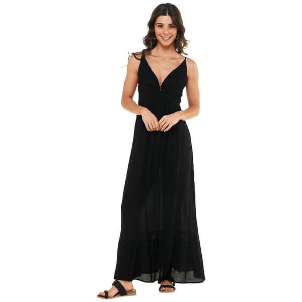 Juniors Love Tree Crepe Mock Waist Maxi Slip Dress - image 