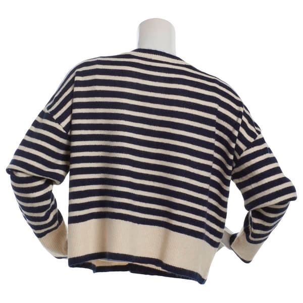 Womens Cece Long Sleeve Button Front Stripe Cardigan