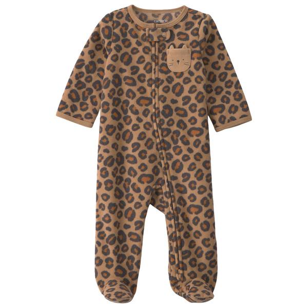 Baby Girl (NB-9M) Carter''s(R) Leopard Zip Sleep & Play Pajamas - image 