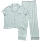 Womens Laura Ashley&#40;R&#41; Short Sleeve Stripes Notch Collar Pajama Set - image 1