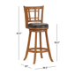 HH2 Home Fairfox Oak Wood Bar Height Swivel Stool - image 6