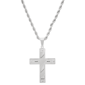 Mens Iron Saints Stainless Steel Polished Cross Pendant Necklace - image 1