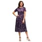 Women 24/7 Comfort Apparel Purple Pleated Flare Midi Pocket Dress - image 1