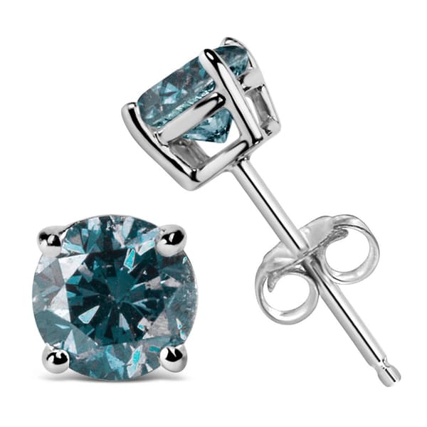 Haus of Brilliance 1/2ctw. Lab Grown Blue Diamond Stud Earrings