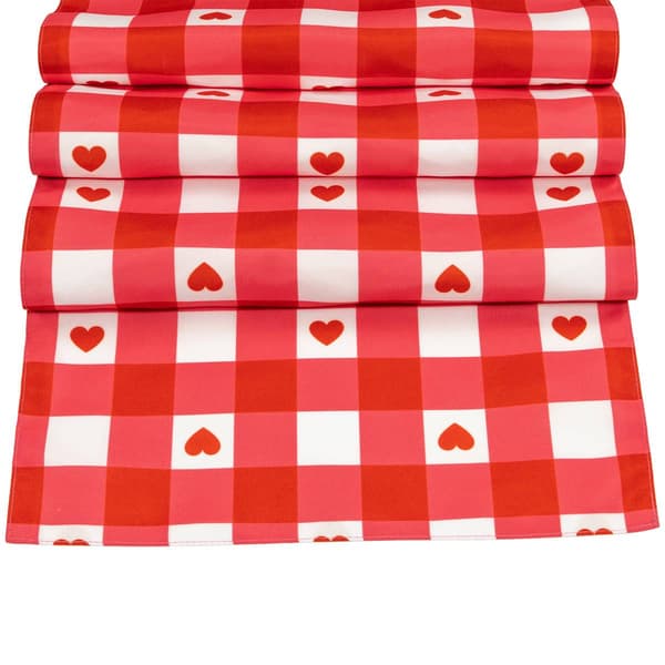 Northlight Seasonal Valentine''s Day Checkered Heart Table Runner