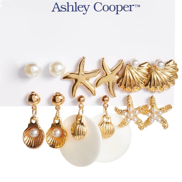 Ashley Cooper(tm) 6pr. Mixed Sea Life Post Earrings - image 