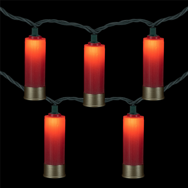 Northlight Shotgun Shells Red Patio Light Set, 10ct