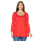Womens 24/7 Comfort Apparel Long Bell Sleeve Flared Tunic - image 1