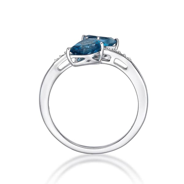 10kt. White Gold 2-Stone London Blue Topaz Ring