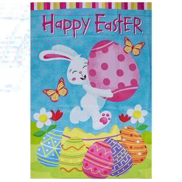 Northlight Seasonal Happy Easter Bunny with Eggs House Flag