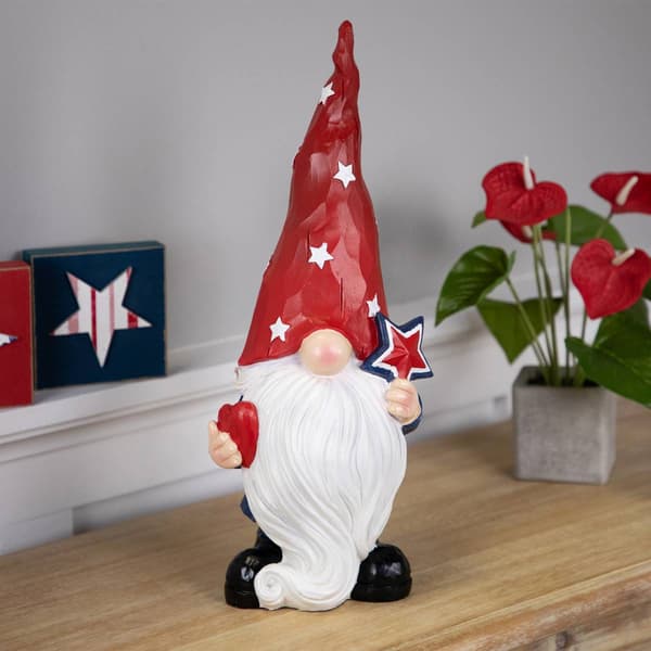 Northlight Seasonal Gnome Holding Star Patriotic Garden Statue
