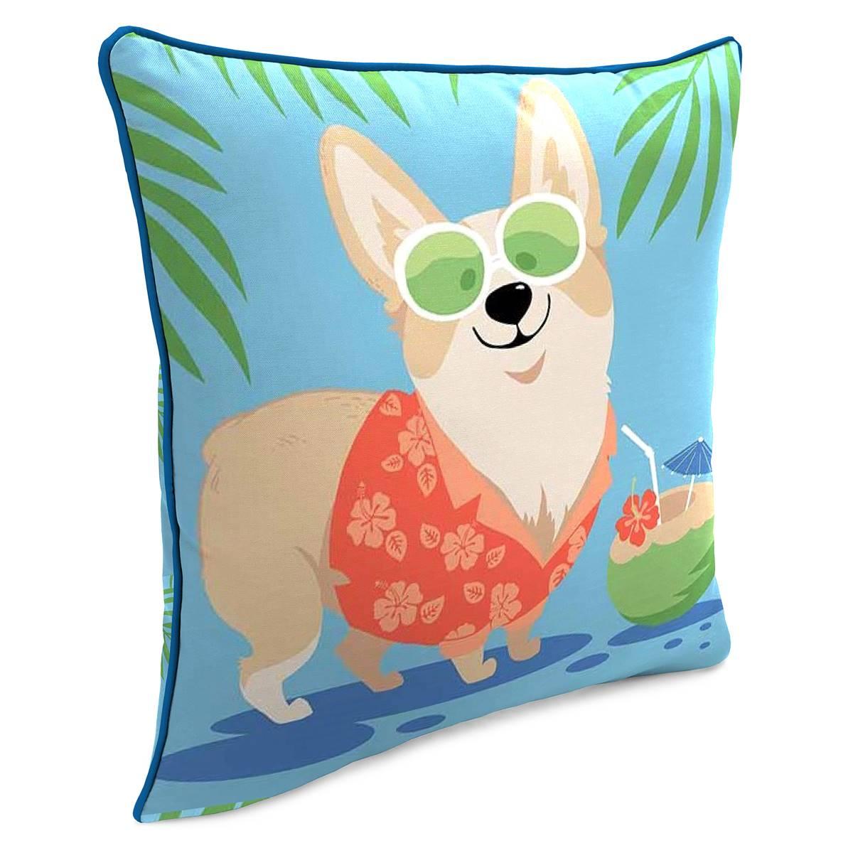 Jordan Manufacturing Vacation Dog Outdoor Throw Pillow