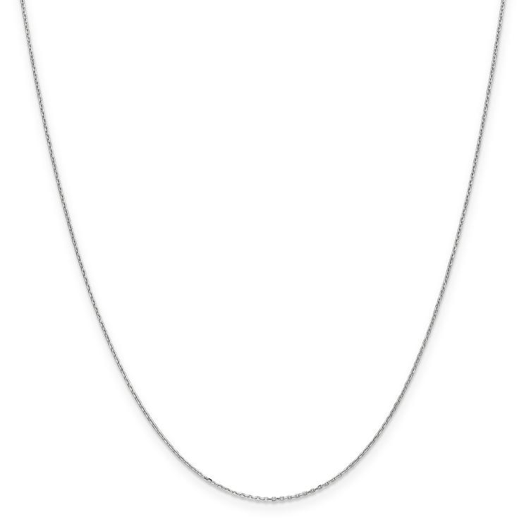 Unisex Gold Classics(tm) .8mm. 14k White Gold Diamond 14in. Necklace